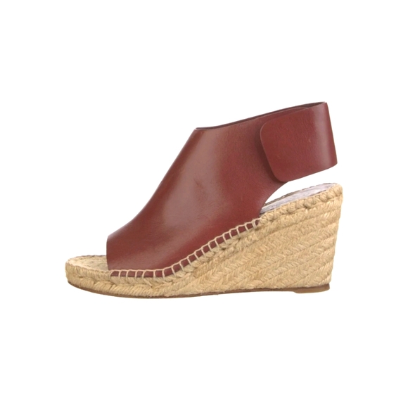 SOLD! Celine Paris Tan Leather Espadrille Wedge Sandals 8 (39) Stunning! - Picture 1 of 16